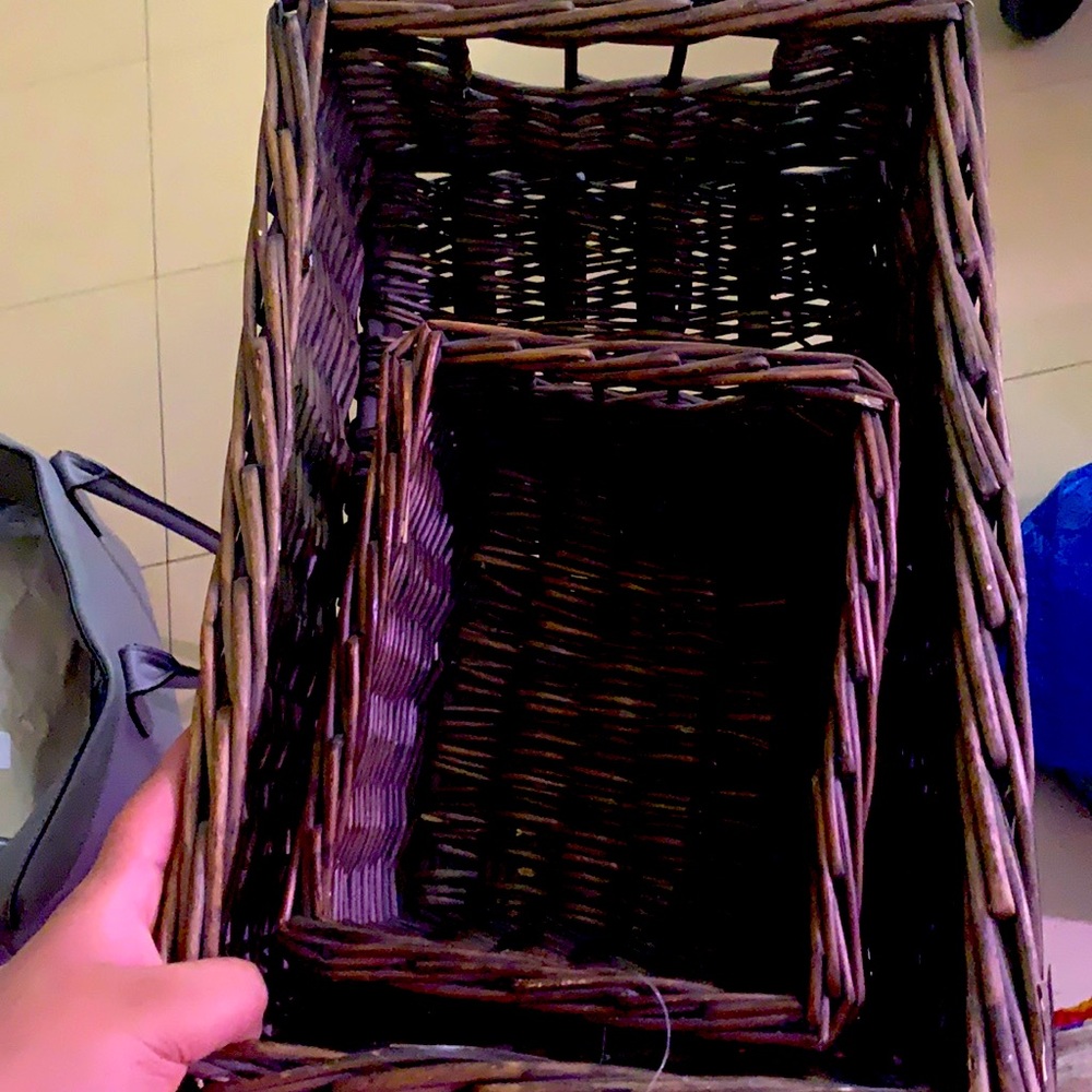 2 wicker baskets
